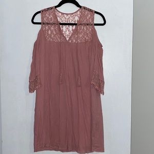 Heartloom - Cold Shoulder Dusty Rose Dress
